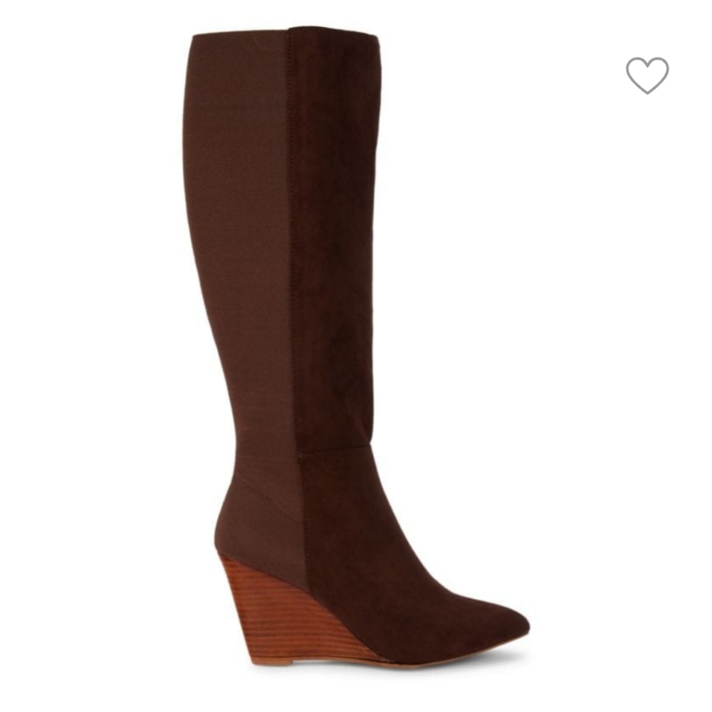 CHARLES BY CHARLES DAVID mocha Brown Pointy Toe Knee High Boots Size 7